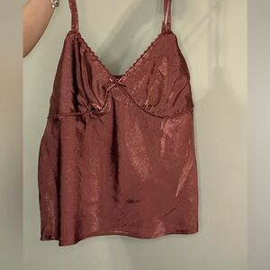 No Boundaries Satin Chemise in Deep Burgundy